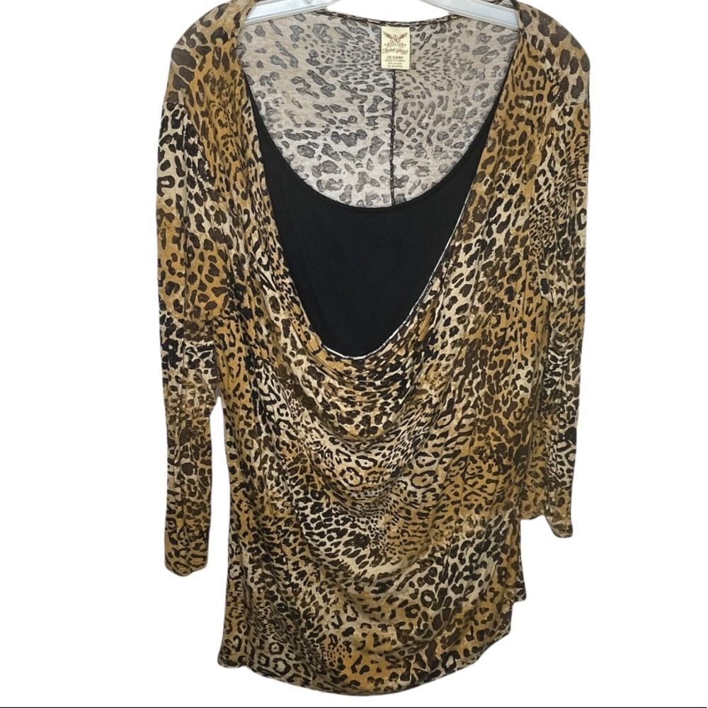 Faded Glory Animal Print‎ Layered Top